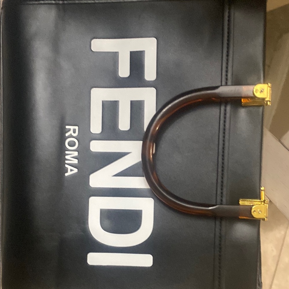 Fendi Black Tote Bag with Gold Accents